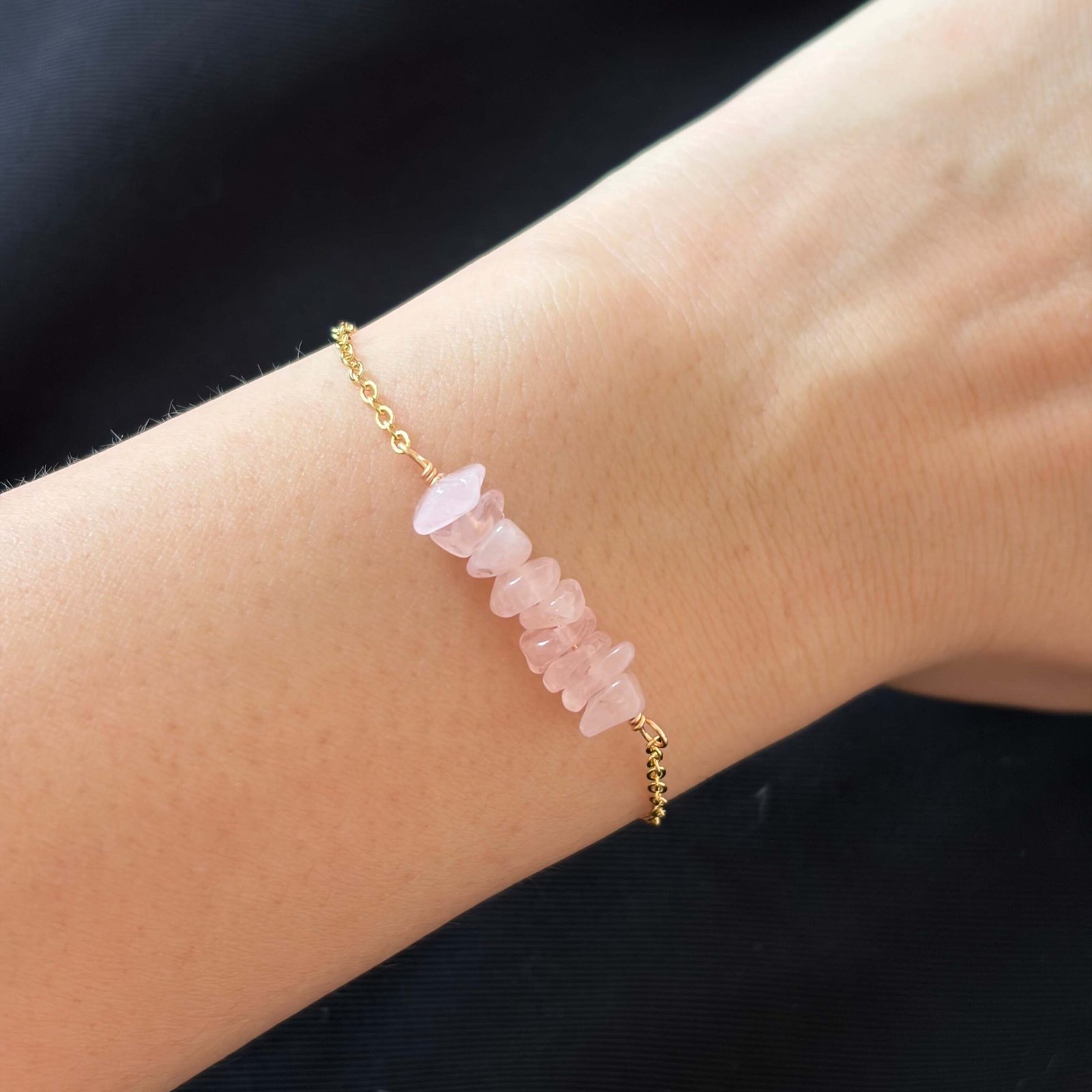 Delicate Natural Gemstone Chip Bracelet for women - 图片 3