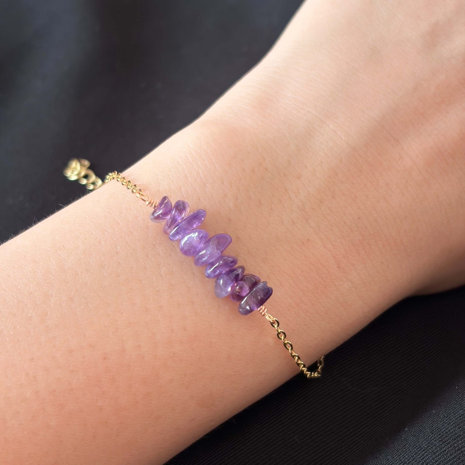 Delicate Natural Gemstone Chip Bracelet for women - 图片 2